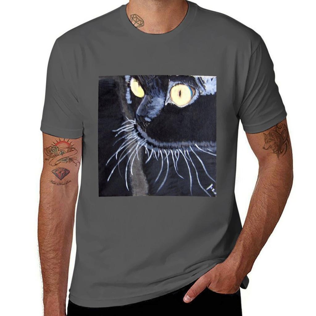 black cat TShirt Plus Size Summer Short Sleeve TShirt