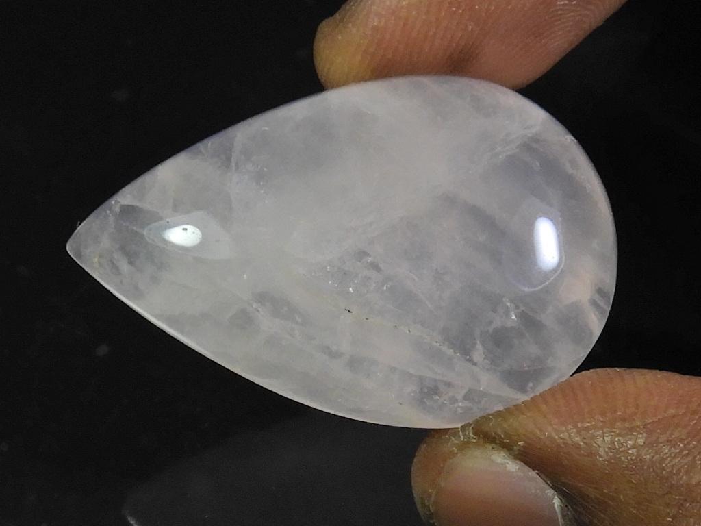 Natural Baby Pink Rose Quartz Pear Cabochon Loose Gemstone 24X37X10MM 63Cts. ET-94