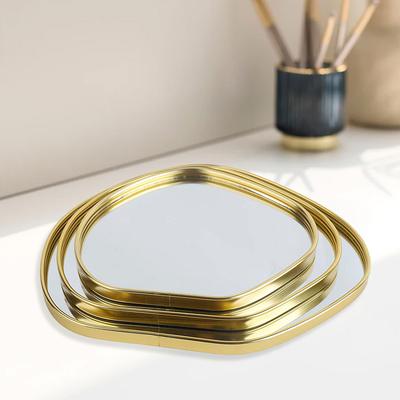 1 Stück Kartoffelförmige Licht Luxus Heimtischdekoration Gold Nordisch Shooting-Requisiten Schmuck Spiegel Tablett