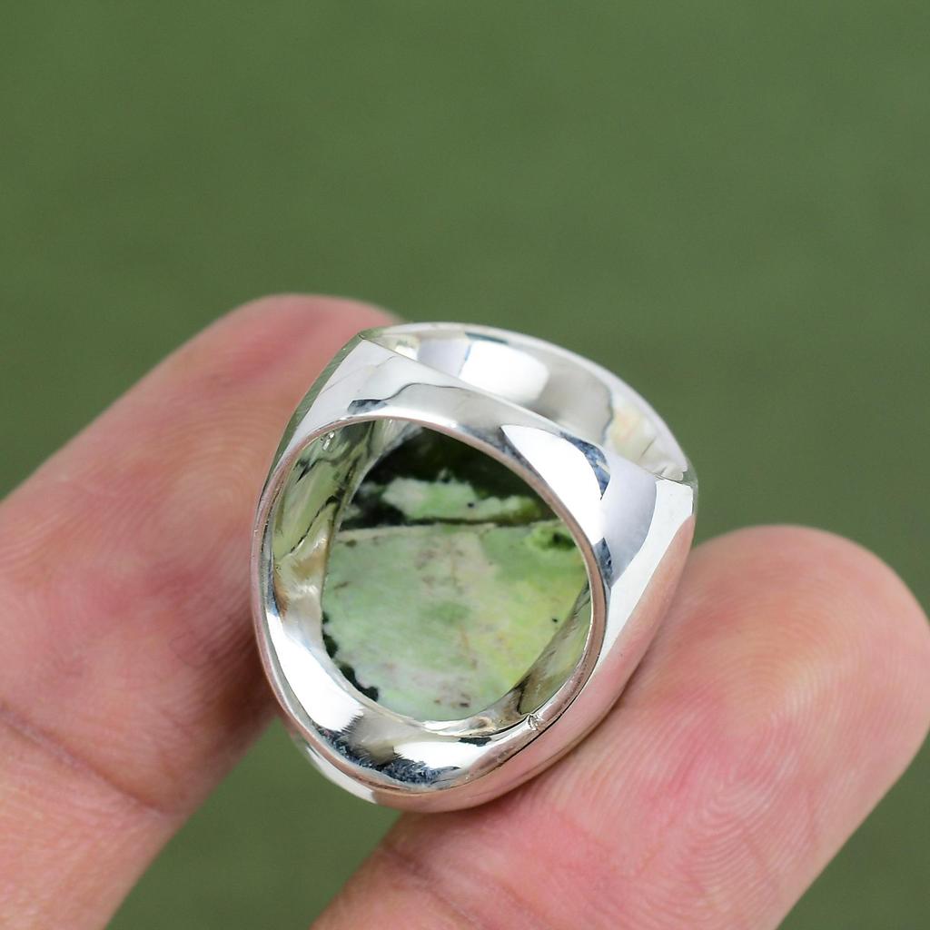 Australian Chrome Chalcedony Ring 925 Sterling Silver Rings Handmade Jewelry Natural Gemstone Ring Anniversary Gifts Available In Ring Size