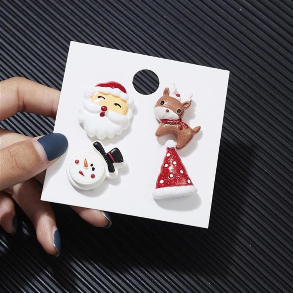 3/4pcs/set Christmas Badge Brooches Exquisite Santa Claus Tree Bell Elk Snowflake Enamel Brooch Pins For Women Men New Year Gift