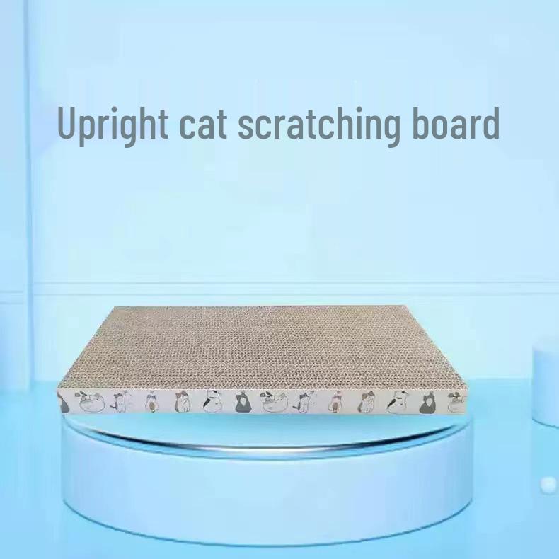 Large, Durable Corrugated Cat Scratching Board - Anti-Scratch, Debris-Free, Wavy Claw Toy for Kittens.