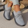 Fashion Solid Color Women's Knitted Sneakers 2025 Plus Size 36-43 Breathable Mesh Flats Woman Slip On Light Weight Walking Sports Shoes