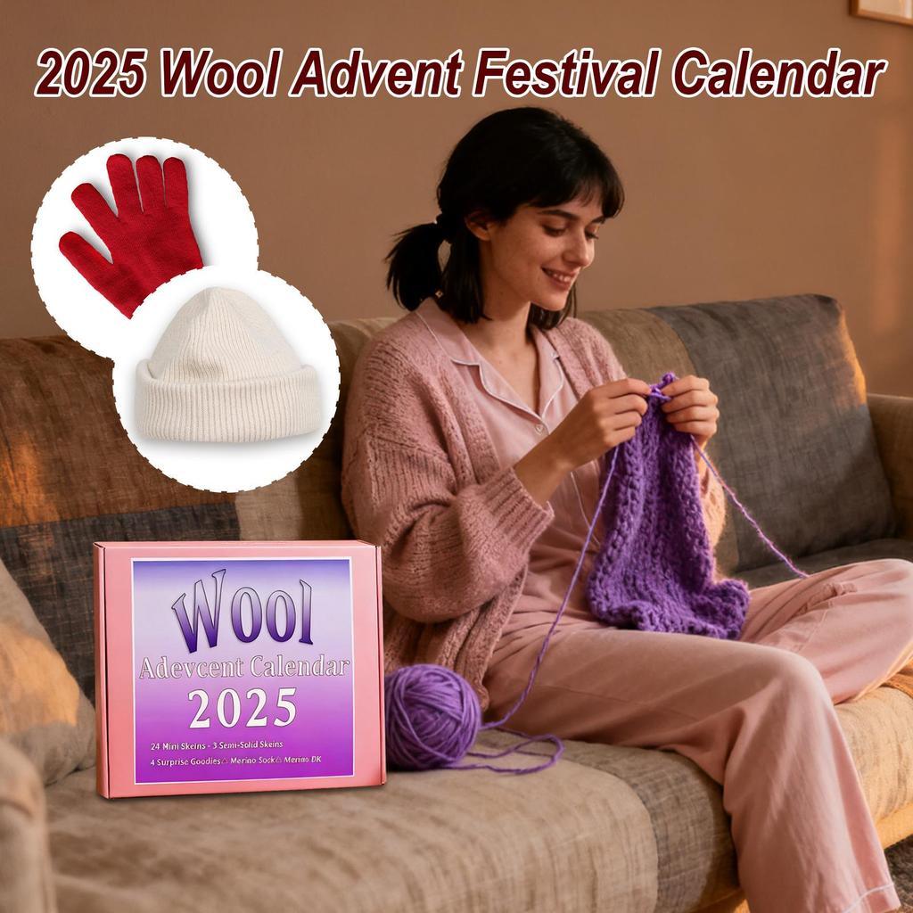 2025 Knitting Advent Calendar -24 Days Yarn Crochet Countdown Calendar DIY Christmas Craft Gift for Women, Girls, Knitters