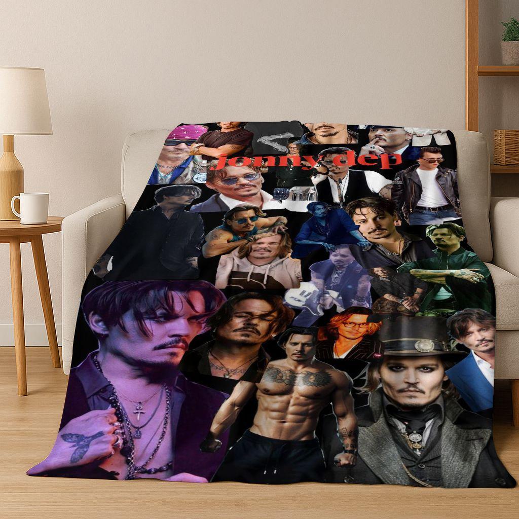 26 Stili Johnny Depp Arte Coperta di Flanella, Calda e Accogliente Morbida Coperta da Divano per Casa Camera da Letto Letto Divano Picnic Ufficio Copertura Regalo bambino