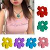 Acrylic Hollow Six Petal Flower Loose Beads Colorful Flower Charm Pendant DIY Accessories Necklaces Earring Jewelry Gift