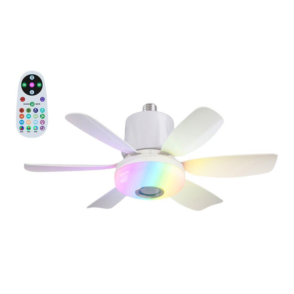2-in-1 RGB Ceiling Light Remote Control Timing Function Hanging Fan with LED Lighting Speed Adjustable