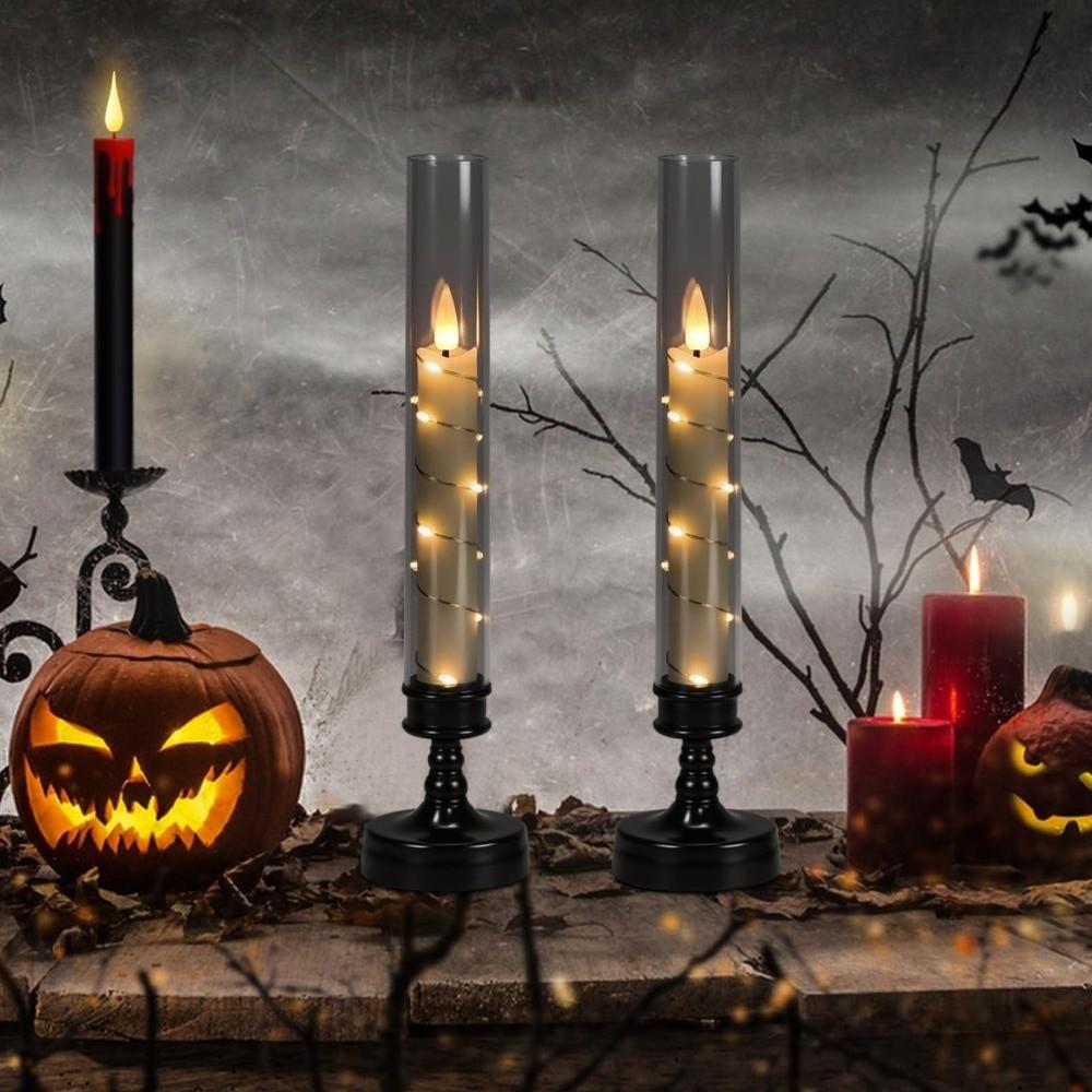 Luminous Flameless Candle Lamp Flickering LED Taper Candles Atmosphere Light  Wedding Party Decor