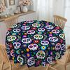 1 Piece Of The Day Of The Dead Cinco De Mayo Tablecloth, Available In 4 Sizes, Colored Skull, Suitable For Dining Tables