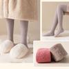 Winter Warm Coral Fleece Over-knee High Socks for Women Plush Home Sleep Floor Long Socking Jk Solid Soft Thigh High Fun Sock
