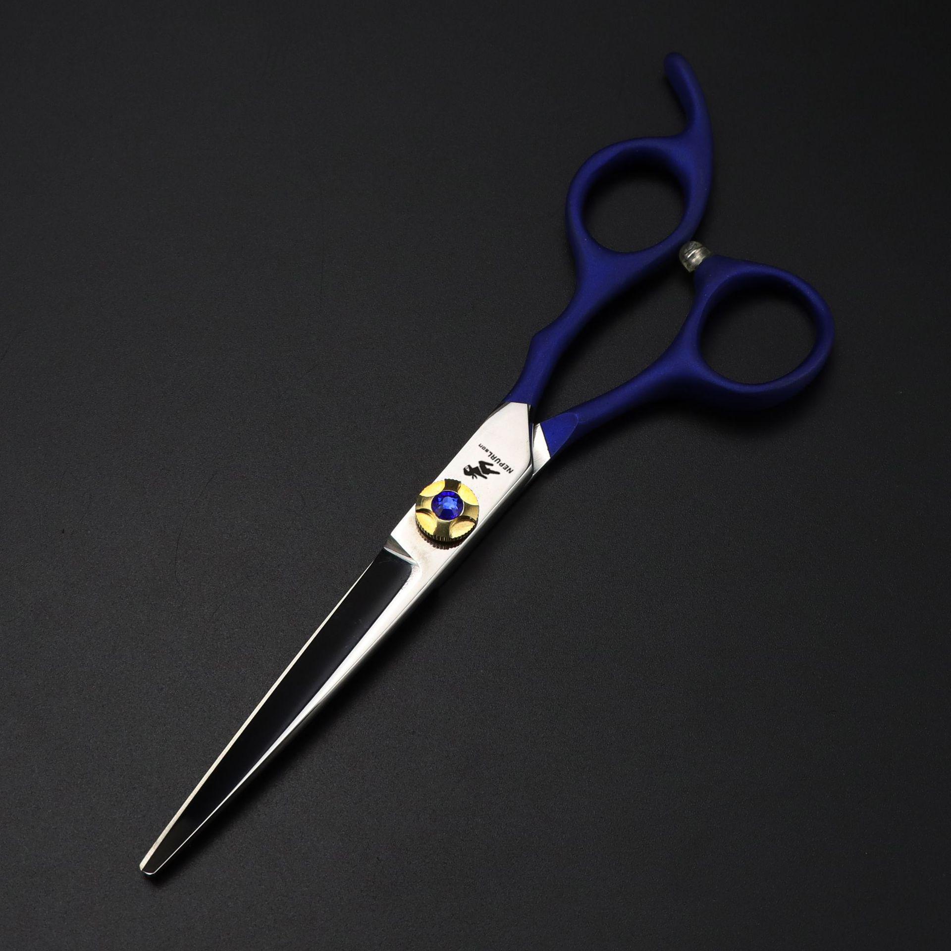 6.0 Napson Blue Handle Hairdressing Scissors - Straight, Thinning, and Bang Shears