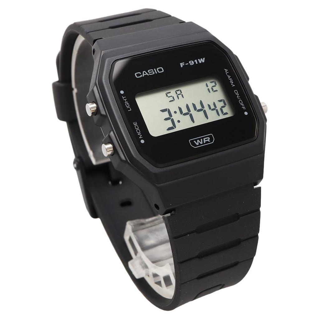 CASIO Digital Unisex Watch Cheap Casio F-91WB-1A (Simple packaging, no gift box) Biomass Plastic Strap, Black