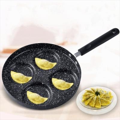 Household 4 Hole Breakfast Egg Pan Divided Non-stick Egg Frying Pan Round Universal Egg Ham Pans Restaurant