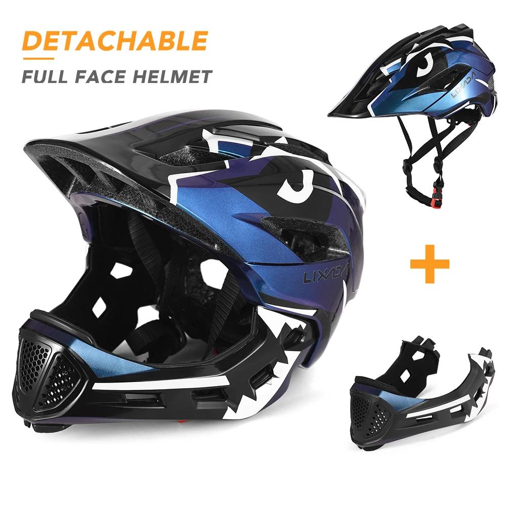 New Kids Detachable Full Face Helmet for BMX Bike Skateboarding Roller Skating Adjustable Impact-Resistant Sports Safety Gear