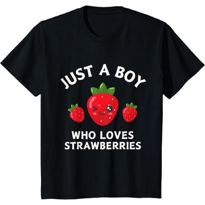 Kids Just A Boy Who Loves Strawberries T-Shirt