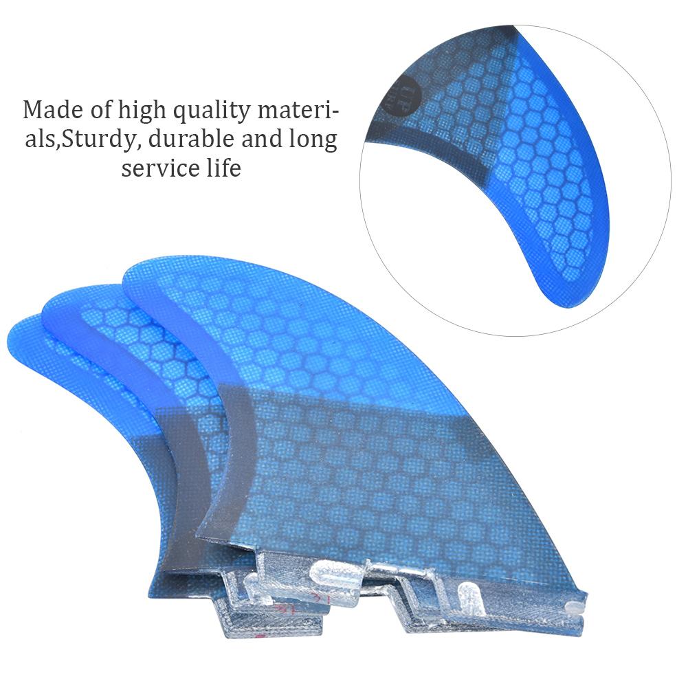 Fiberglass FCS2 Stylish Convenient Blue Surfboard Tail Fin Flexible Stable Surfing Accessory