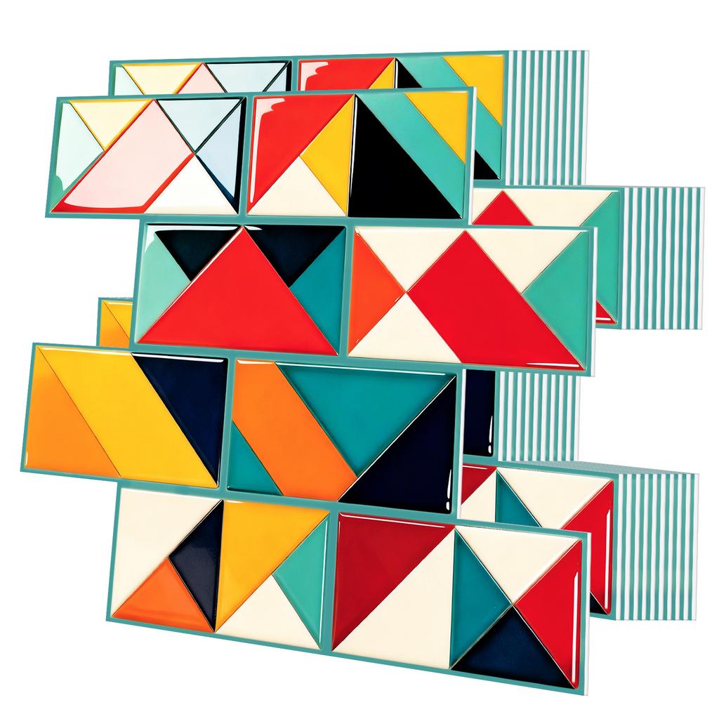 10Pcs Modern Minimalist Mosaic Stick on Backsplash for Kitchen," Peel and Stick Self Adhesive Wall Tiles Back Splashes for Bathroom Brown Marble Look