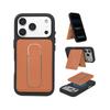 Creative Magsafe Magnetic Card Bag Bracket Is Suitable for Apple 11 Ring Card Sleeve PU Leather Case Card Clip.