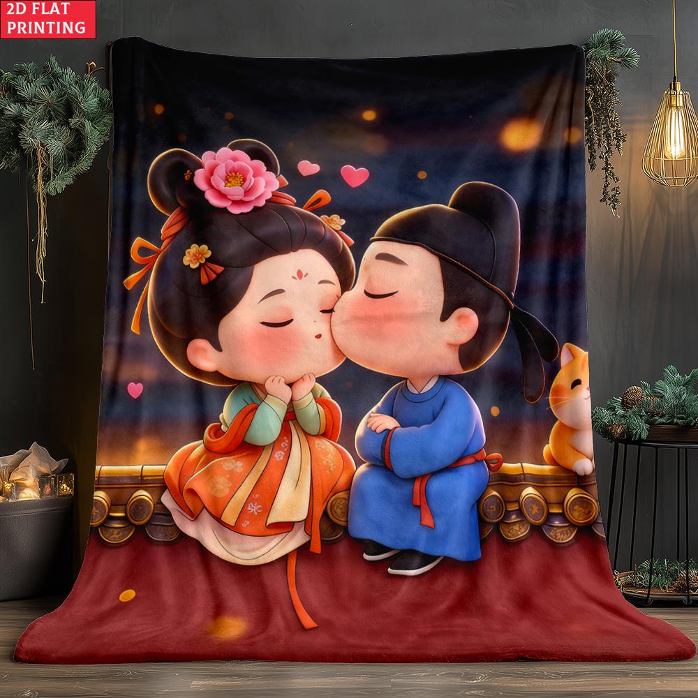 Kleines Paar dünne Flanelldecke für Schlafzimmer, Wohnzimmer, Sofas Decken, Mittagspausen, Picknicks, Decken flauschige individuelle Decke