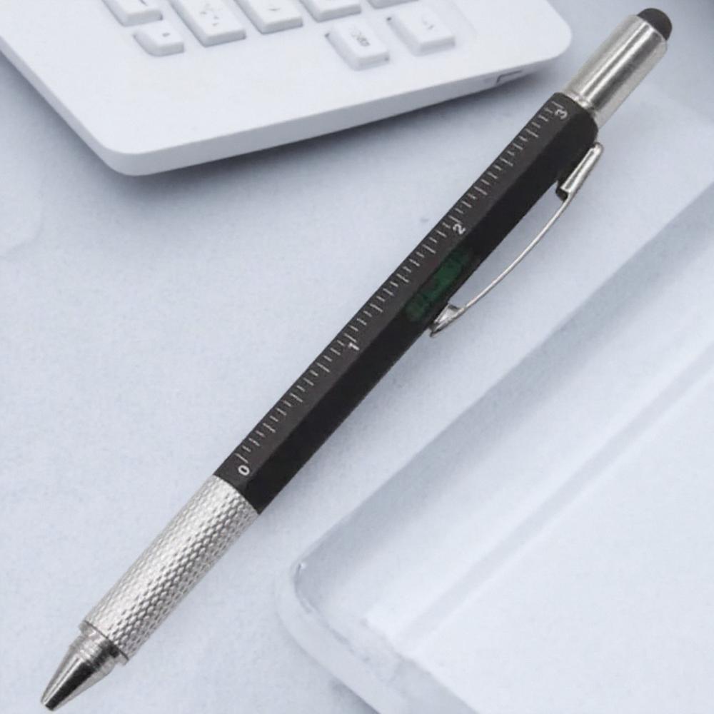 Multifunction Ballpoint Pen Technical Ruler Screwdriver Stylus Touch Screen Modern Office Tool
