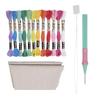 Beginner Punching Needle Embroidery Set Inlcudes 12 Color Yarn, Embroidery Cloth, Punching Needle Pen, Needle Threader
