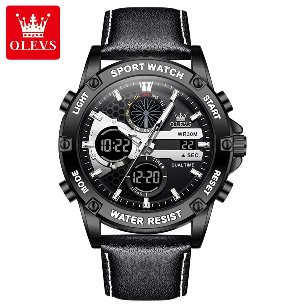 OLEVS 1110  Oem Custom logo Sport Luxury Brand Fashion Classic Multifunctional Chronograph Calendar Digital Watch for Man