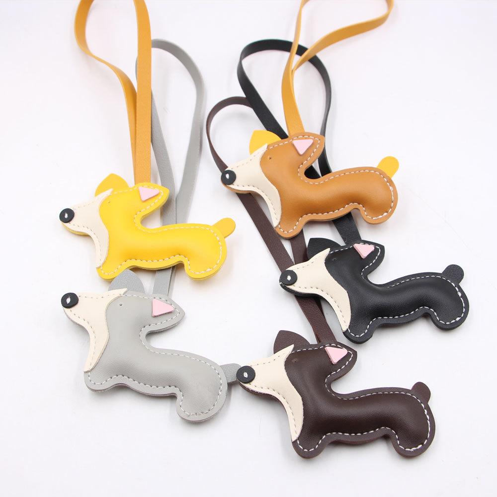New Cute Multi-Layer Three-Dimensional Corgi Puppy Leather Fashion Luggage Pendant Cute Bag Charm