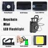 Mini EDC LED Flashlight Keychain Multifunctional Portable COB Camping Lamps USB Charging Work Lights Fishing Lanterna