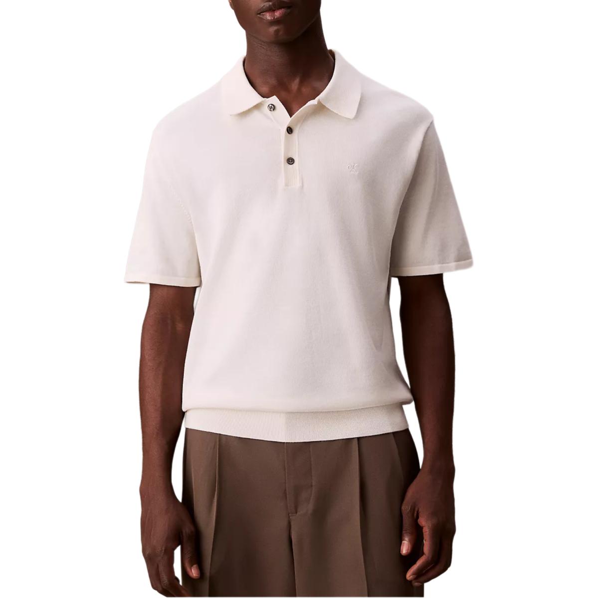 

Calvin Klein Minimalist Comfortable Versatile Split Classic Short Sleeve Polo Shirt Men tops 4LC326G-YAS S