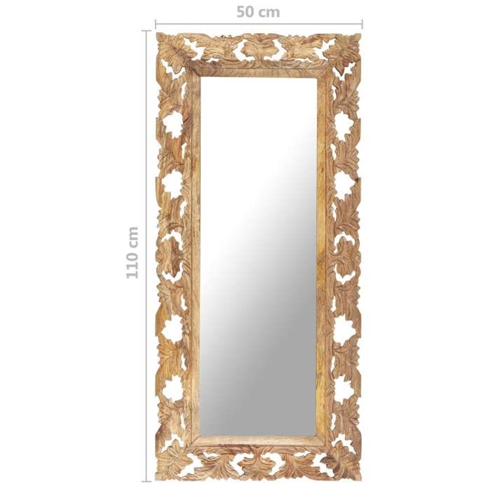 VidaXL Hand-carved Mirror Brown 110x50 Cm Mango Wood