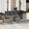 VidaXL Garden Furniture Set with Cushions 7 Pcs Grey Woven Resin 3219030