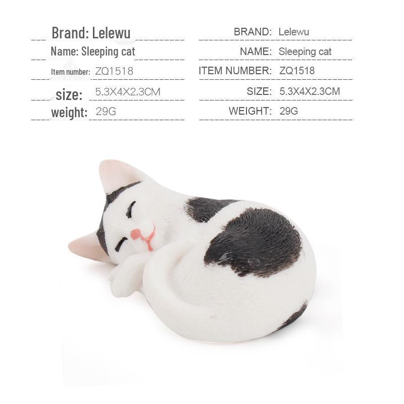 Children's Black and White Kitten Simulation Set - Toy Cat Figurine