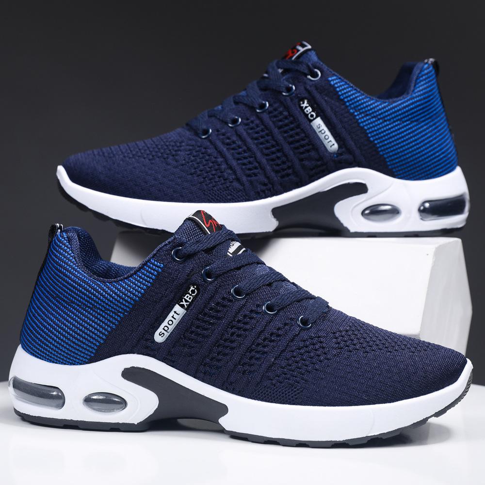 

Men s shoes spring and summer fashion breathable casual running shoes youth soft-soled springback flying woven sneakers 44