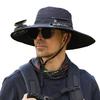 Solar Fan Hat UPF 50+ UV Protection Hat with 2 Solar Fans USB Rechargeable Breathable Men Women Summer Outdoor Activities Fishing Wide Brim Bucket Cap