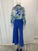 2026 Spring European & American Women's Printed Shirt & Elegant Wide-leg Pants Fashion Set