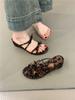Wedge heel gentle bow slippers summer new temperament elegant purple with skirt sandals