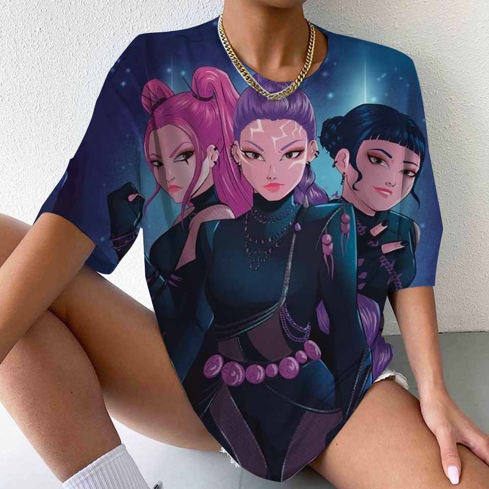 Kpop Witch Hunting Group Boys Band Members Pattern 3D Print Women's T-shirt Summer New Streetwear