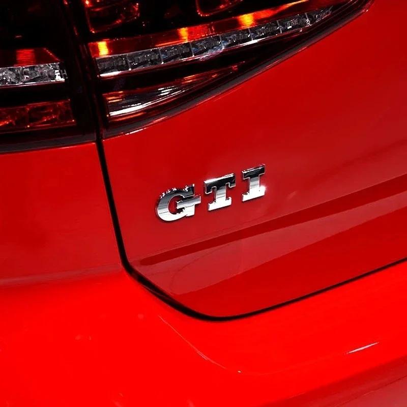 YKPSC1 Metal GTI Logo Car Rear Trunk Emblem Stickers Decals for Volkswagen VW Golf 5 6 7 Polo Jetta Tiguan Passat B5 GTD GTE MK8 Touran