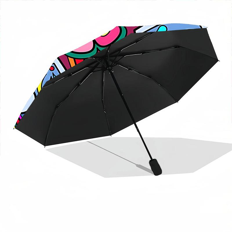 1pc Mandala Pattern Automatic Folding Umbrella - Portable Collapsible Design, 8-Rib Iron Frame, Durable Fabric yy251125054