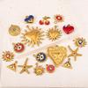 2pcs Stainless Steel Irregular Red Necklace Charms Gold Plated Imitation Pearl Earrings Component DIY Necklaces Jewelry Findings