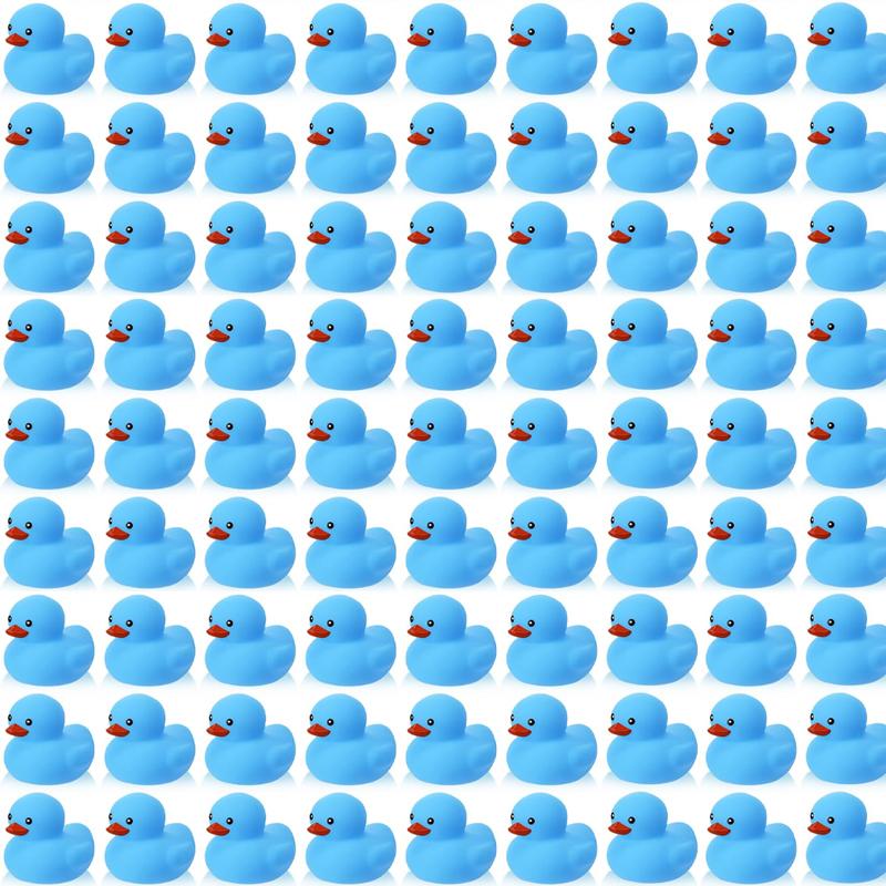 1-100Pc Blue Mini Rubber Ducks Set In Bulk Float Squeak Tiny Ducks Rubber Duck Toy For Kids Party Birthday Supplies