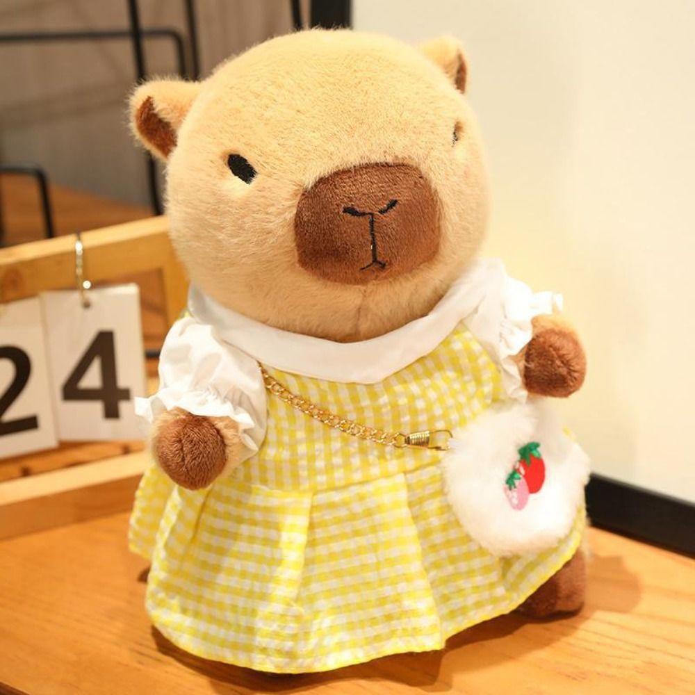 Dress Up Capybara Plush Doll Cartoon Capibara Fluffty Doll Cute Capybara Plush Toy  Home Decor