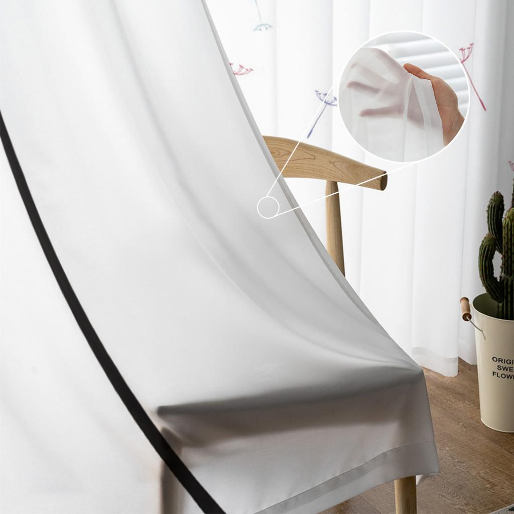 Lack White Dandelion Seeds Tulle Curtains For Living Room Voile Sheer Window Curtain For Bedroom Chiffon Curtains For Kitchen