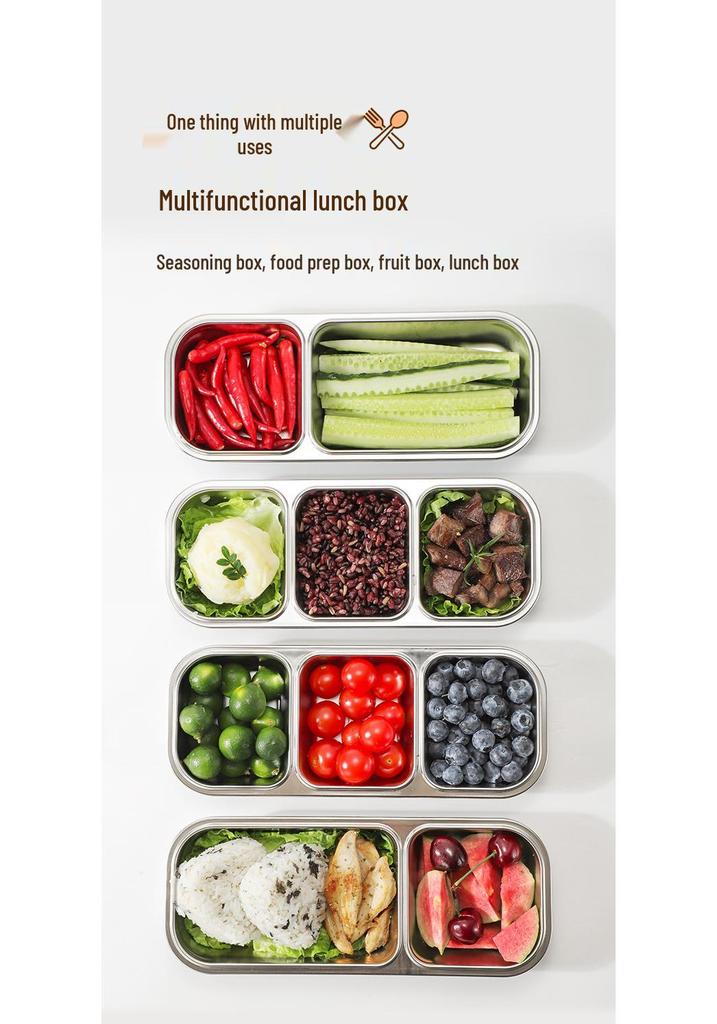 316 Stainless Steel Compartment Lunch Box - Portable, Leakproof Bento for Meal Prep, Freezer Safe