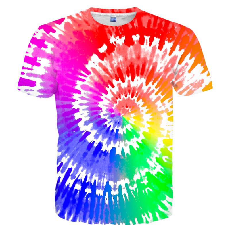 Fashion Flame Graphic T Shirts For Men New Summer Casual 3D Print Colorful Flame Hip Pop Men T-shirt Street Short Sleeve Kid Tee