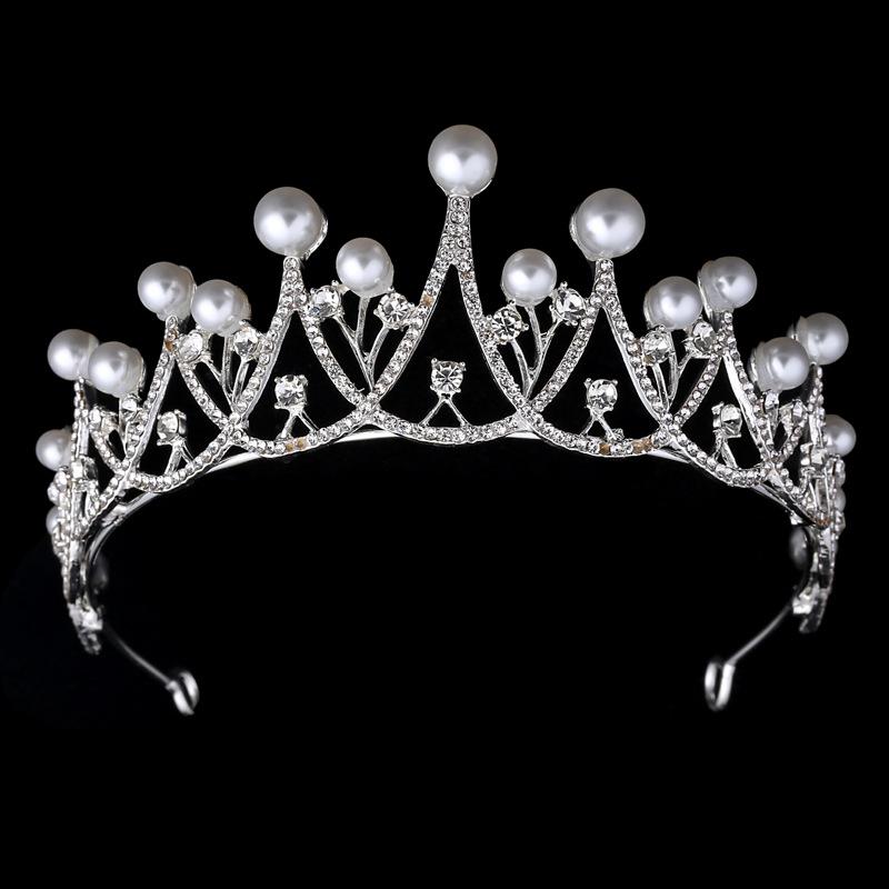New Style Bridal Pearl Headband Crown Alloy Headband Dress Accessories