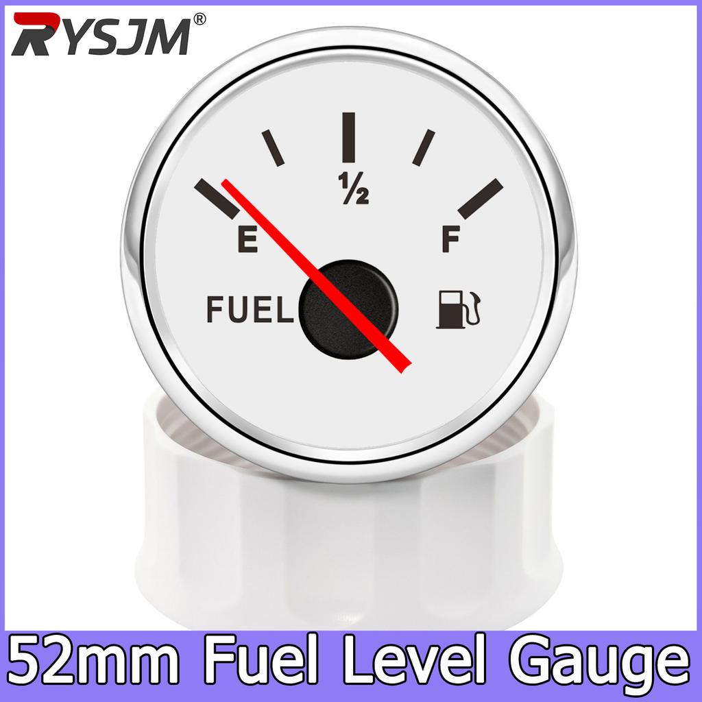 12V 24V Universal 2" 52mm Car Boat Motorcycle Fuel Level Meter Gauge 0-190ohm with Red Baklight Fuel Gauge Level Tank Meter