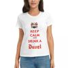 Damen T-Shirt Benutzerdefiniertes Duvels Logo Sommer Kurzarm T-Shirts O-Ausschnitt Baumwolle T-Shirts Kleidung Tops Streetwear