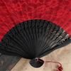 Breathable Lace Fabric Foldable Hand Fan Vintage Dancing Party Props Fabric Handheld Fan Home Decoration Festival Gift