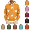 Men's Fall Print Zip-Up Hoodie, Casual Loose Fit Long Sleeve Sweatshirt Top